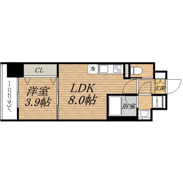 LEON COMFORT本町東Ⅲ(1LDK/2階)の間取り写真