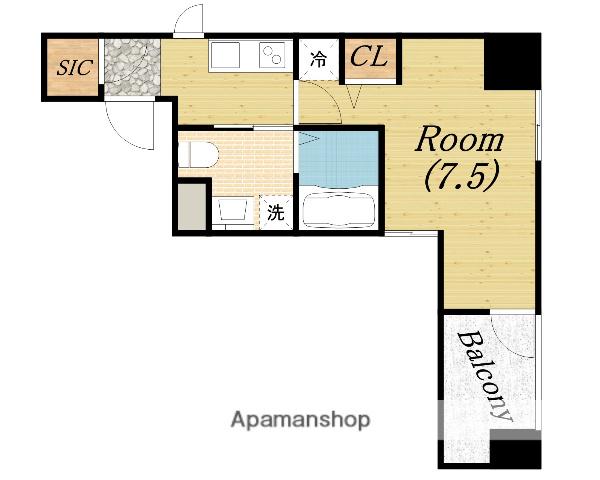 エステムコート北堀江(1K/11階)の間取り写真