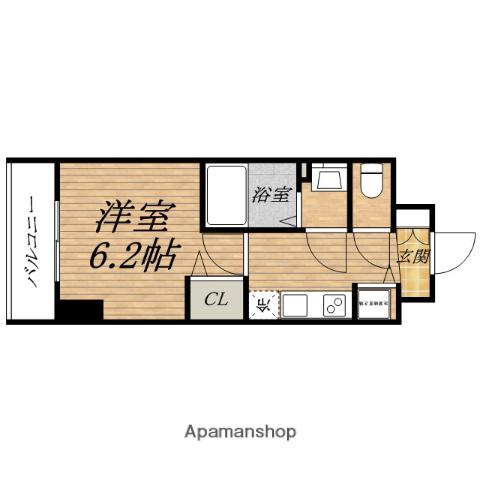 プレサンス松屋町グレイス(1K/9階)の間取り写真