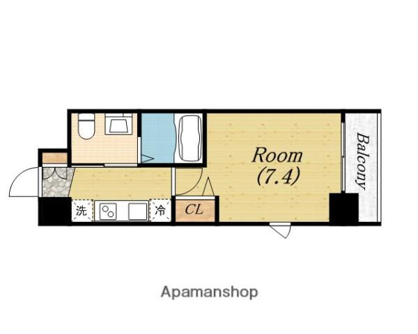 TLR RESIDENCE本町ウエスト(1K/4階)の間取り写真