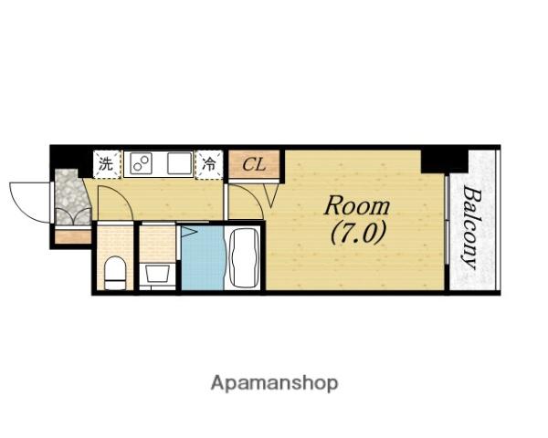 TLR RESIDENCE本町ウエスト(1K/12階)の間取り写真