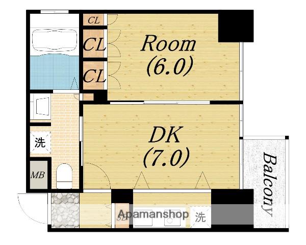 リーガル四ツ橋立売堀Ⅱ(1DK/4階)の間取り写真