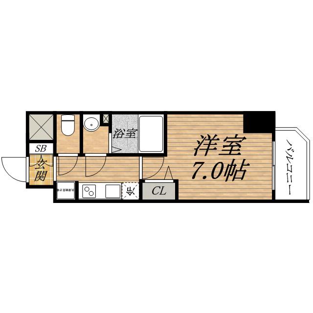 プレサンス堺筋本町駅前SHEL(1K/10階)の間取り写真