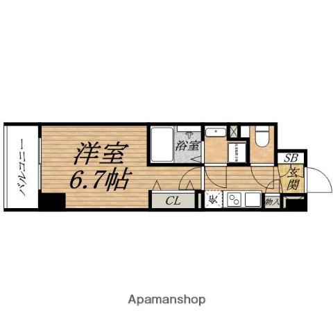 SERENITE心斎橋GRANDE(1K/7階)の間取り写真