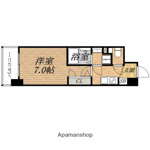 SERENITE心斎橋GRANDE(1K/5階)の間取り写真