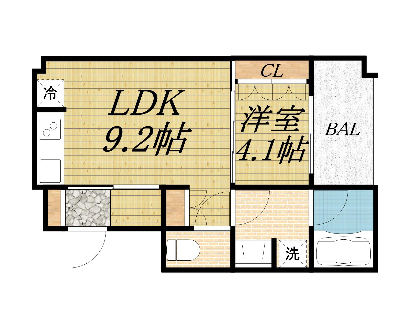 アーバネックス北堀江(1LDK/8階)の間取り写真