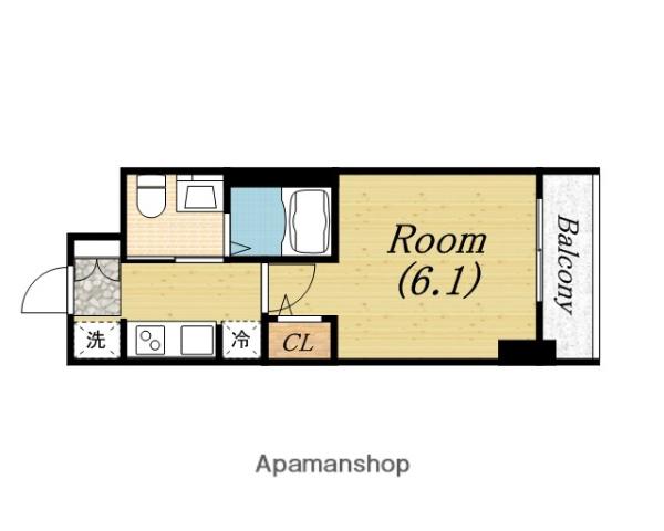 エステムコート難波ウエスト-SIDEⅢド-ムシティ(1K/6階)の間取り写真