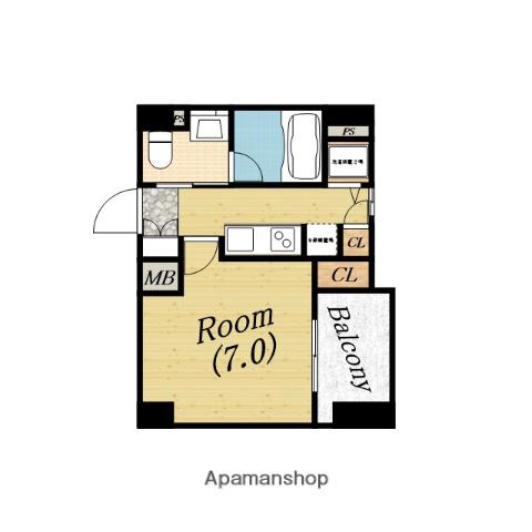 ファーストフィオーレ阿波座アクア(1K/7階)の間取り写真