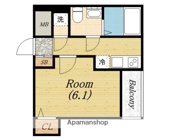 セレニテ本町ルフレ(1K/14階)の間取り写真