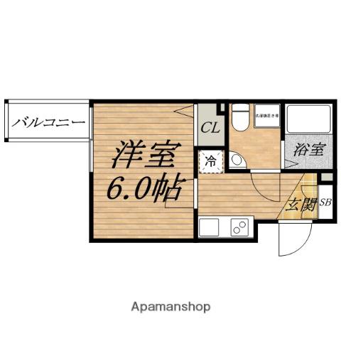 セレニテ本町ルフレ(1K/13階)の間取り写真