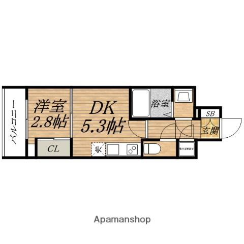 セレニテ本町ルフレ(1DK/15階)の間取り写真