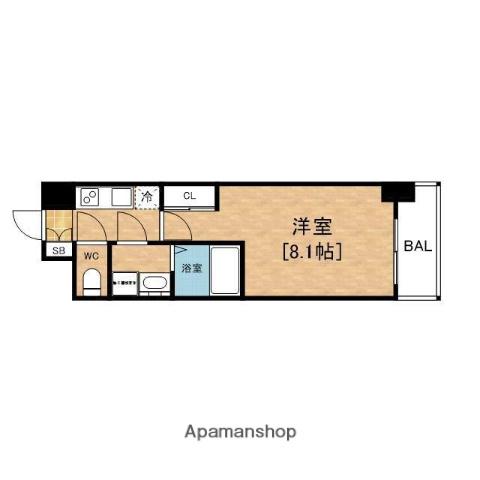 エスレジデンス阿波座ウエスト(1K/15階)の間取り写真