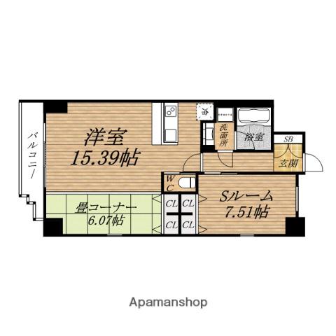 PREGIO本町(ワンルーム/2階)の間取り写真