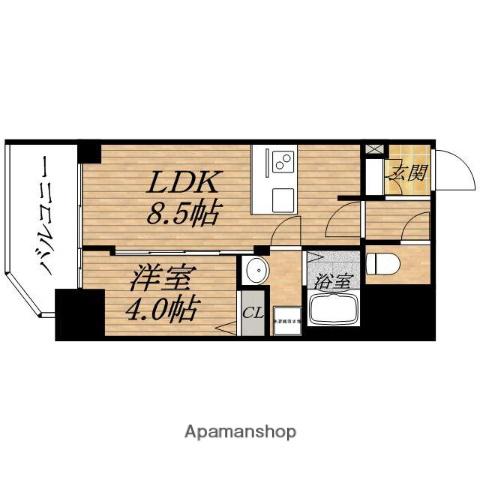 プレサンス北浜ORIJIN(1LDK/12階)の間取り写真
