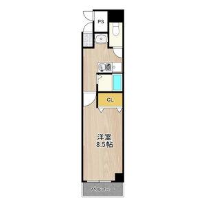 CITY SPIRE上本町(1K/4階)の間取り写真