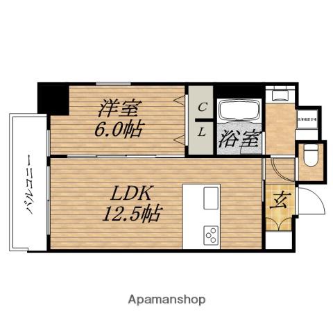 LAXRASS本町東(1LDK/3階)の間取り写真