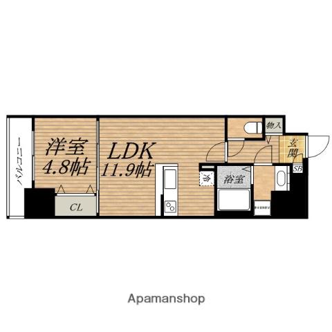 FORREALIZE本町REX(1LDK/14階)の間取り写真