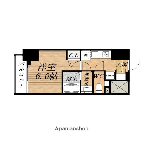 エステムコート心斎橋セントラル(1K/12階)の間取り写真
