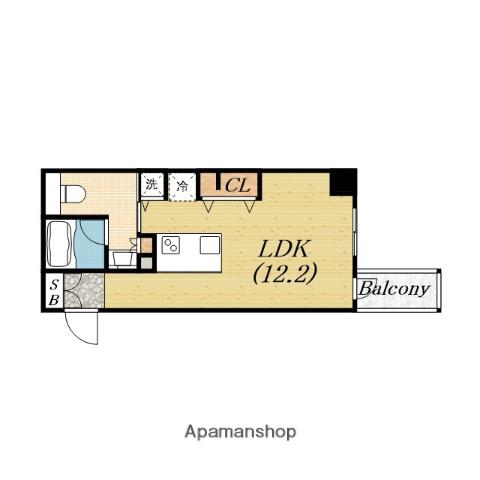 RIDGE北堀江(ワンルーム/15階)の間取り写真