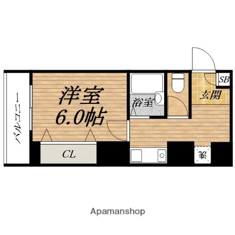 ODESSA南船場(1K/2階)の間取り写真