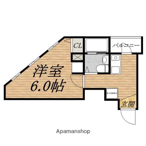 ミストラル本町ウエスト(1K/3階)の間取り写真