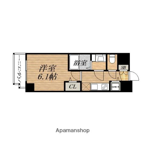 プレサンス心斎橋ブライト(1K/9階)の間取り写真