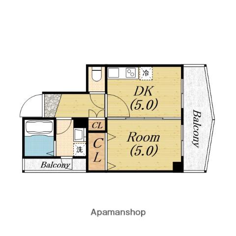 ドームⅡ(1DK/5階)の間取り写真