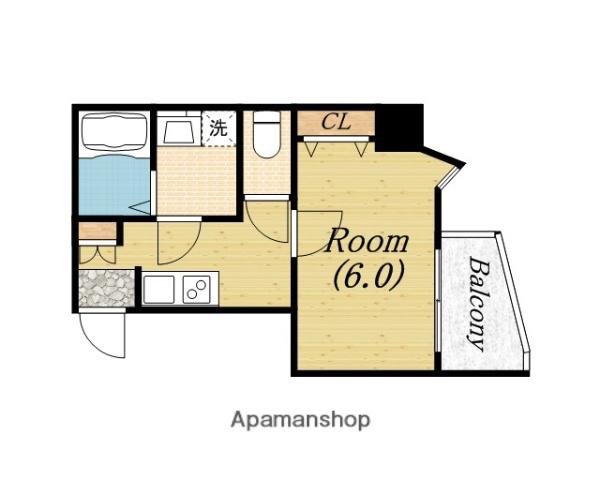 BLUE西長堀(1K/5階)の間取り写真