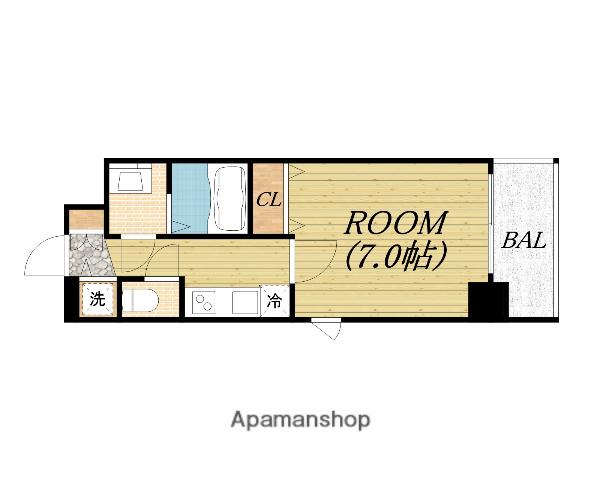 FORREALIZE南堀江ヴィータ(1K/2階)の間取り写真