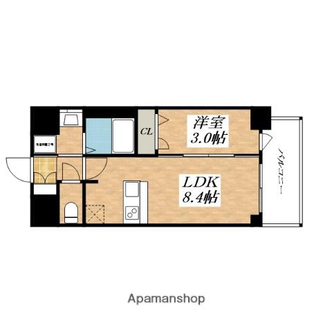 プレサンス難波MAJORITY(1LDK/7階)の間取り写真