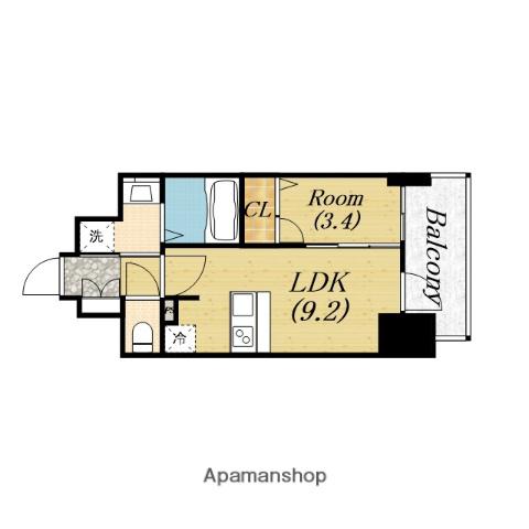 プレサンス立売堀ベルヴィル(1LDK/3階)の間取り写真
