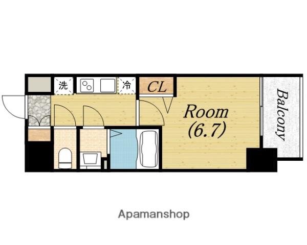 プレサンス立売堀ベルヴィル(1K/3階)の間取り写真