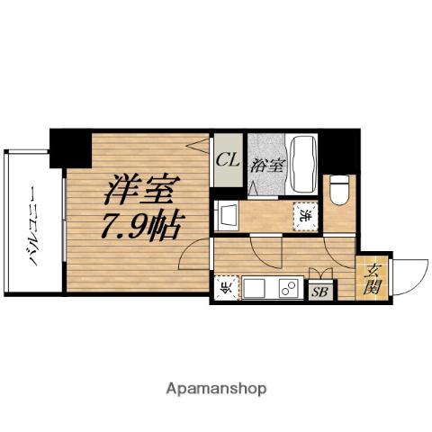 エグゼ堺筋本町(1K/13階)の間取り写真