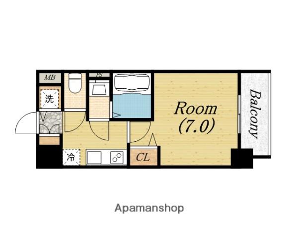 FORREALIZE 阿波座ウエスト(1K/8階)の間取り写真