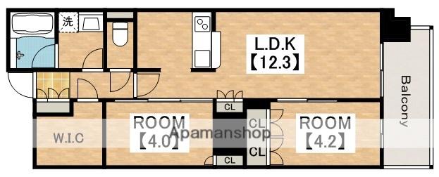 RJR堺筋本町タワー(2LDK/8階)の間取り写真