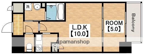 ブリリアントジュネス本町(1LDK/5階)の間取り写真