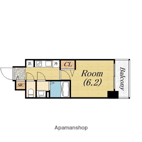PRESSANCE堺筋本町 DESTINY(1K/11階)の間取り写真
