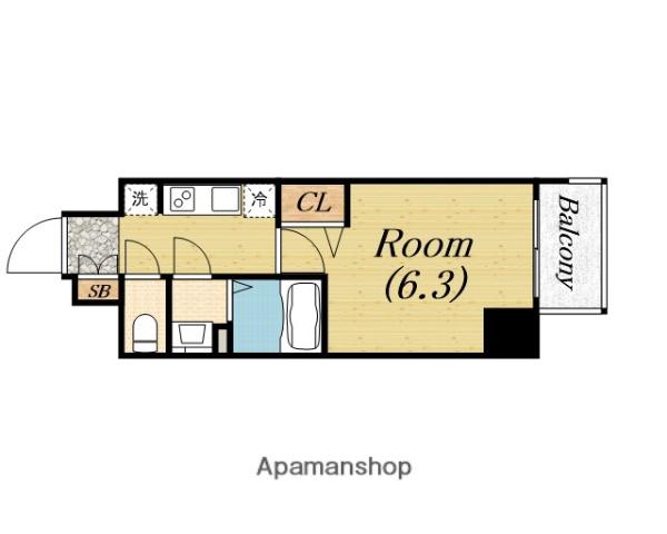 PRESSANCE堺筋本町 DESTINY(1K/7階)の間取り写真