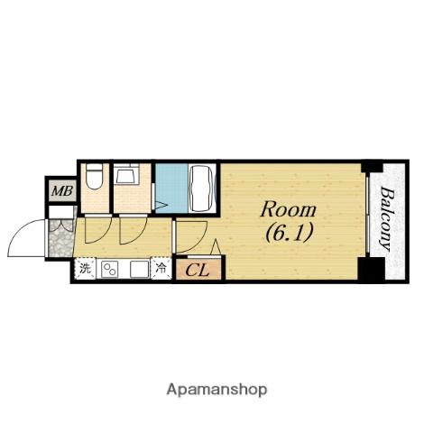 プレサンス南堀江ザ・センス(1K/5階)の間取り写真