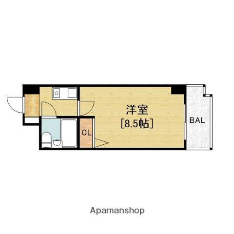 シティーアリーナ阿波座西(1K/6階)の間取り写真