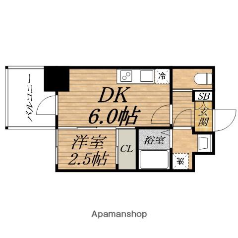 セレニテ天満橋ARIA(1DK/9階)の間取り写真