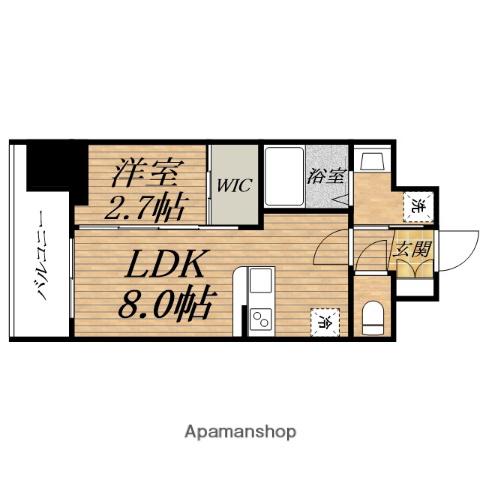 セレニテ天満橋ARIA(1LDK/10階)の間取り写真
