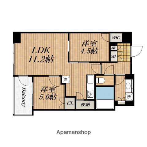 クラッシィタワー淀屋橋(2LDK/20階)の間取り写真