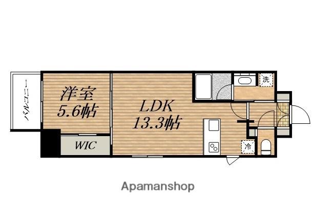 ディームス北浜(1LDK/8階)の間取り写真