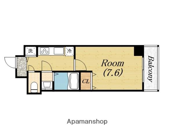 シャルマンフジ阿波座イースト(1K/6階)の間取り写真