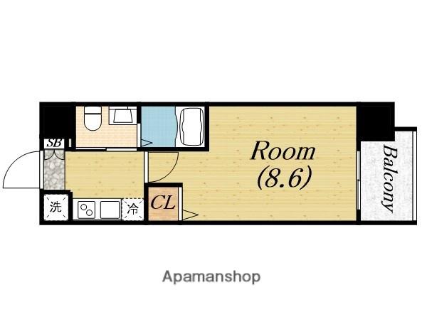 エスリード阿波座シティーウエストⅡ(1K/8階)の間取り写真