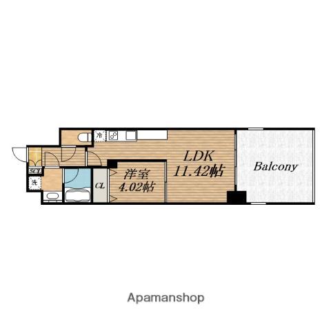 PREGIO鎗屋町(1LDK/2階)の間取り写真