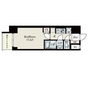 S-RESIDENCE難波BRILLER(1K/15階)の間取り写真