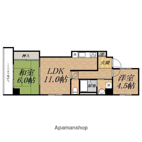 MAISON松岡(2LDK/9階)の間取り写真