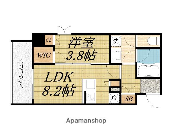 LEFONDPROGRES堺筋本町タワーレジデンスルフォンプロ(1LDK/3階)の間取り写真